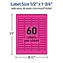 Avery Laser/Inkjet Rectangle Multipurpose Labels, 0.5" x 1.75", Neon Magenta, 4800/Box (94204)~#|#~A28CE8F8-27F6-414B-89B2132C424ABC07_sc7
