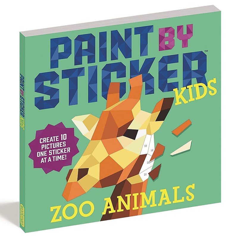 Workman Paint by Sticker Kids Zoo Animals Activity Book (PS1456) image 1
