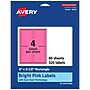 Avery Laser/Inkjet Rectangle Multipurpose Labels, 5" x 3.5", Bright Pink, 320/Box (94256)~#|#~A2964DF8-2BB0-44D7-ABAA174B0E34D36B_sc7
