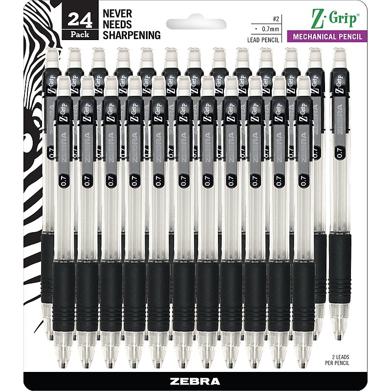 Zebra Z-Grip Mechanical Pencil, 0.7mm, #2 Medium Lead, 2 Dozen (15241) image 1