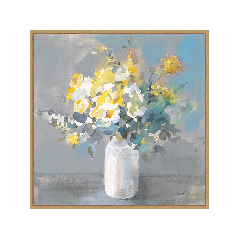 Amanti Art Touch of Spring I White Vase, Canvas, 22" x 22" (A42675516167) image 1