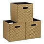 Household Essentials Medium Fabric Storage Cube, 11" x 10.5"x 10.5", 21 Qt., Beige, 3/Pack (ML-7060)~#|#~A2A22037-9BF4-4C62-AC0F197B68B2AC99_sc7