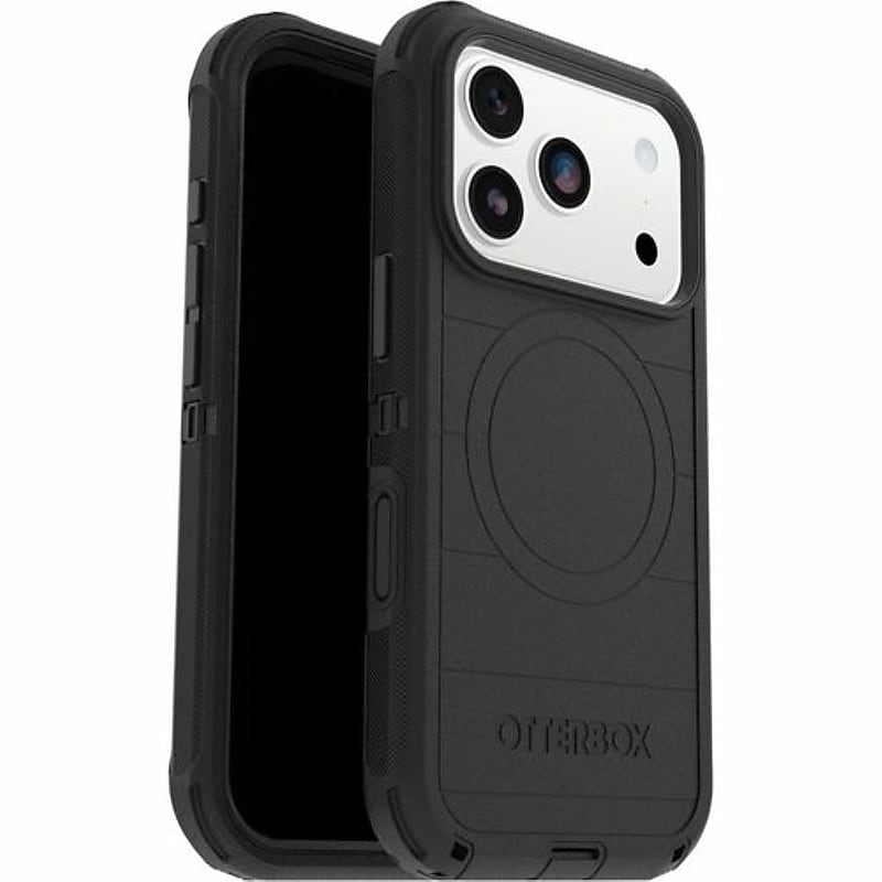 OtterBox Defender Pro MagSafe Phone Case for Apple iPhone 17 Pro, Shock Absorbing, Black (77-98421) image 1