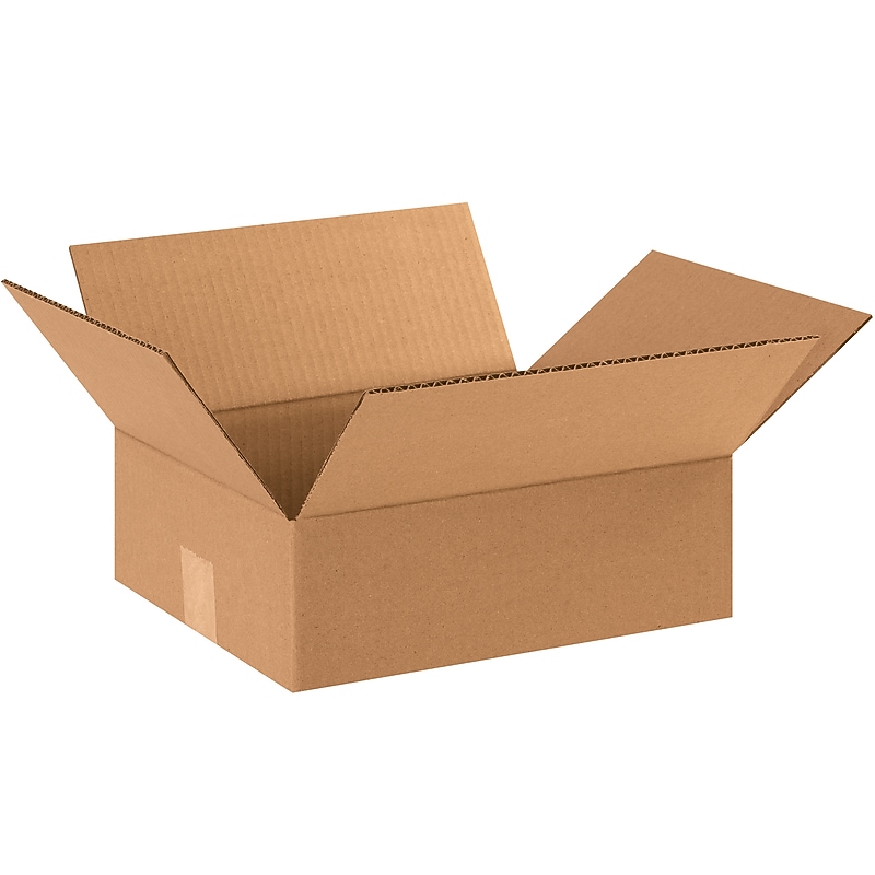 12" x 10" x 04" Corrugated Kraft Boxes, 32 ECT, 25/Bundle (BS121004X) image 1