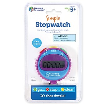 Learning Resources Simple 3 Button Stopwatch, Assorted Colors (LER0808)