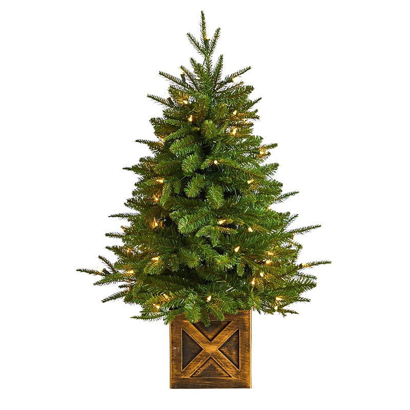 Nearly Natural 3-ft. Finland Fir Pre-Lit Artificial Christmas Tree, 50 Lights (T3266) image 1