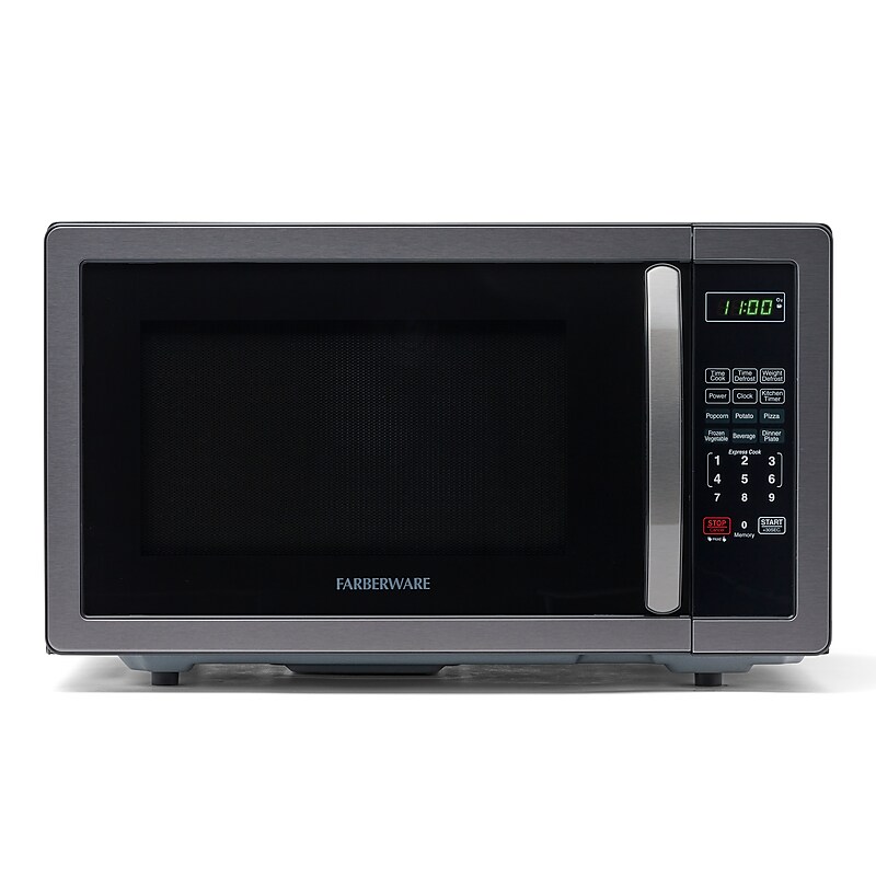 Farberware Classic 1.1 Cu. Ft. Countertop Microwave, Black Stainless Steel (FMO11AHTBSB) image 1