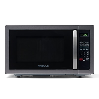 Farberware Classic 1.1 Cu. Ft. Countertop Microwave, Black Stainless Steel (FMO11AHTBSB) Simolary simolary.com