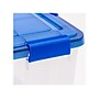 Iris WeatherPro 40 Qt. Latch Lid Storage Bin, Clear/Blue (500202)~#|#~A2BE881B-F97B-4370-84D88C25C29F42DE_sc7