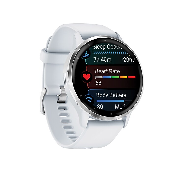 Garmin Venu 3 Smartwatch, GPS, 45mm, Whitestone Silicone Band (010