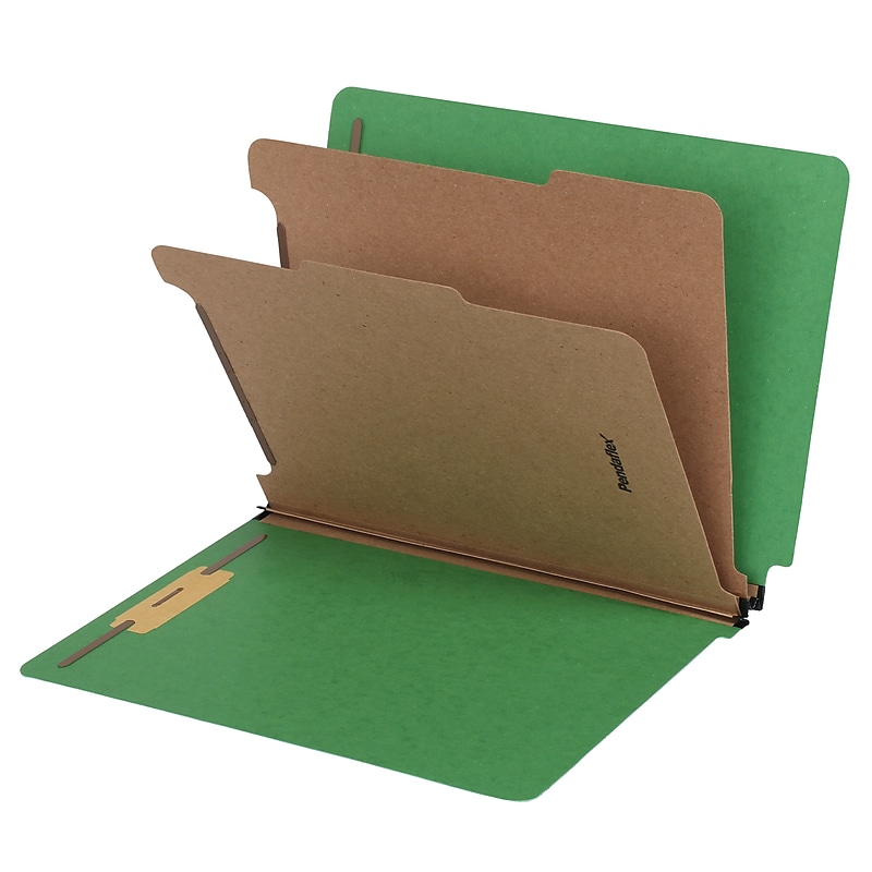 Pendaflex Pressboard Classification Folder, 2-Dividers, 2" Expansion, Letter Size, Green, 10/Box (1006948) image 1