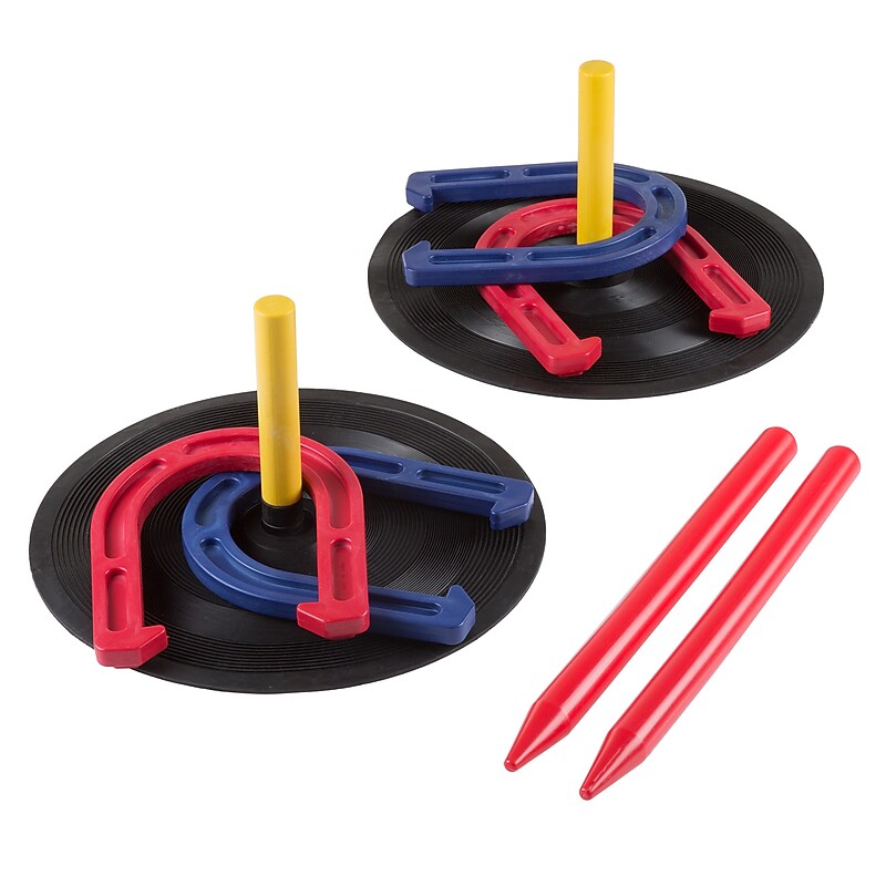 Hey! Play! Rubber and Plastic Horseshoe Set, Black (80-DZ-RH) image 1