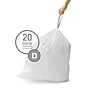 simplehuman 5.2 Gallon Trash Bag, Low Density, White (CW0254)~#|#~A2D5BD42-4023-4A2C-9594B6F9088D3FD1_sc7