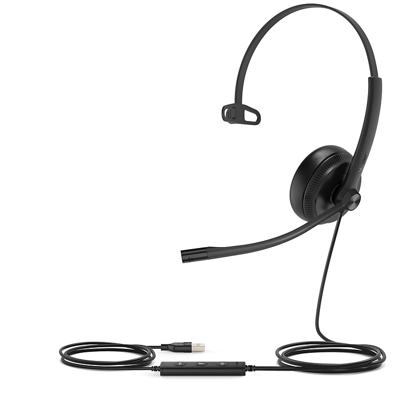 Yealink UH34 Wired Noise Cancelling USB-A Mono Headset, UC Certified image 1