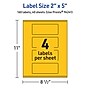 Avery Laser/Inkjet Rectangle Multipurpose Labels, 2" x 5", Bright Yellow, 160/Pack (94241)~#|#~A2D7F5C3-37EC-411A-B6645848E08BCA4F_sc7