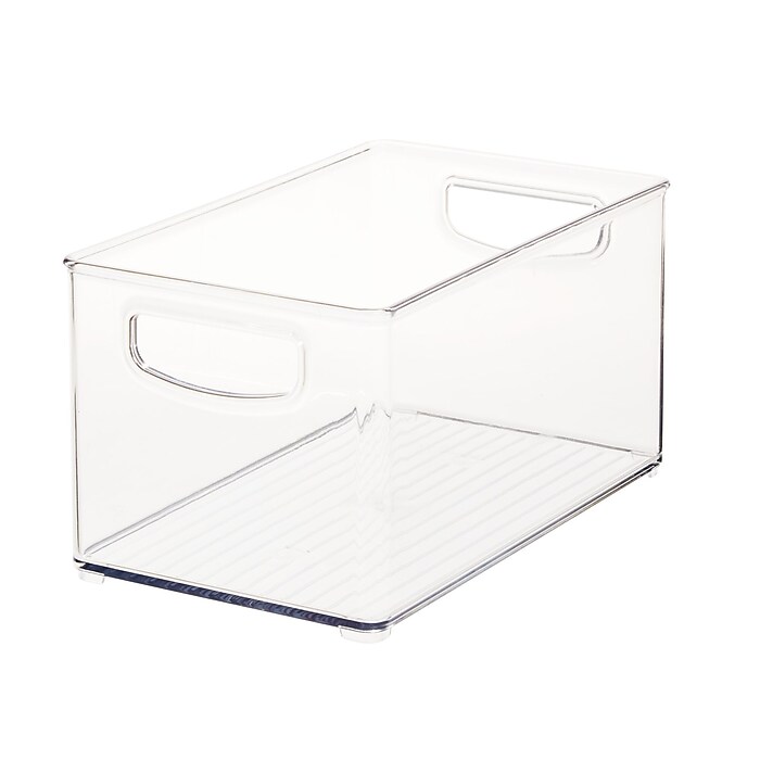iDESIGN Small Stackable Plastic Storage Bin, Clear (64530) | Staples