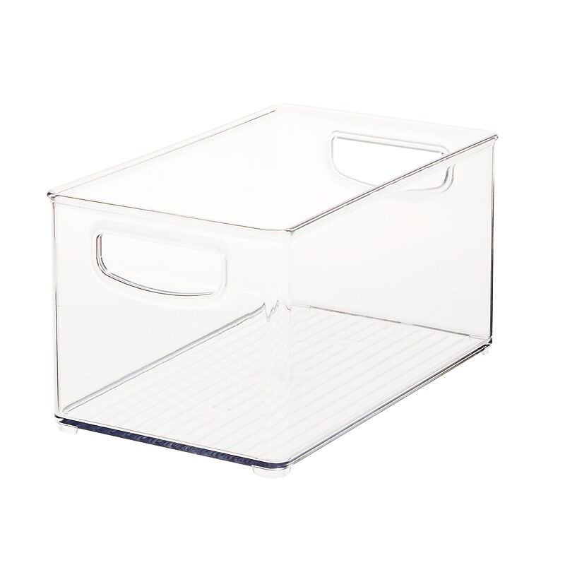 iDESIGN Small Stackable Plastic Storage Bin, Clear (64530) image 1