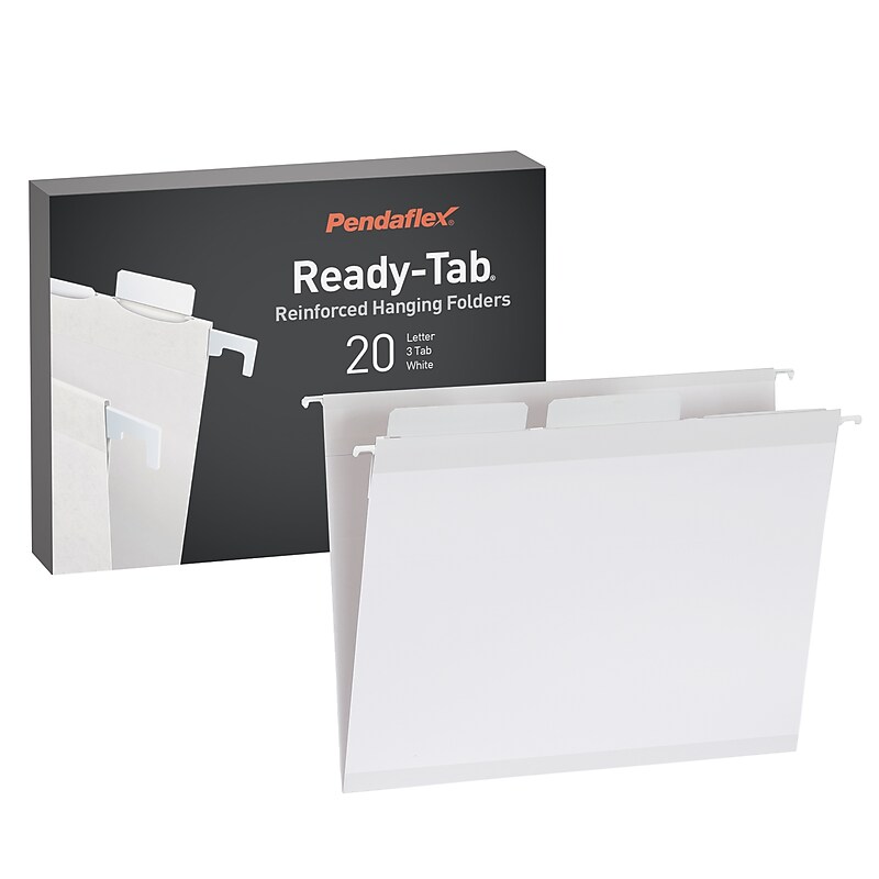 Pendaflex Standard Reinforced Hanging File Folder, 6-Tab, Letter, White, 20/Box (1006985) image 1