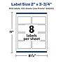 Avery Laser/Inkjet Multipurpose Rectangle Labels, 2" x 3.75", White, 800 Labels/Box (94240)~#|#~A2DE9837-4C13-4A29-B0A4523A6D8B9524_sc7