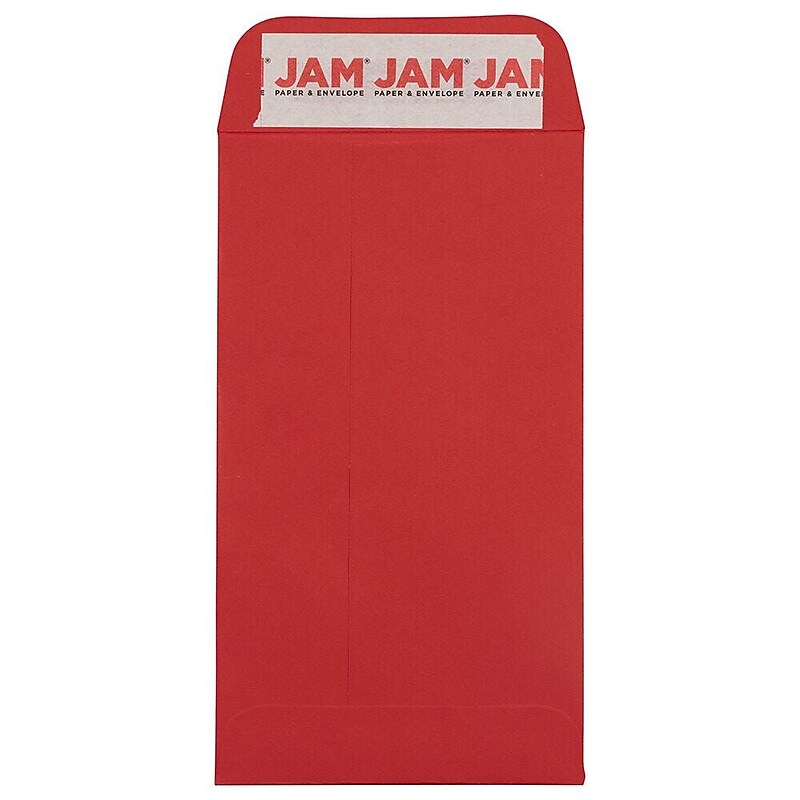 JAM Paper Self Seal #5 1/2 Coin Business Envelopes, 3 1/8" x 5 1/2", Red, 50/Pack (174147509I) image 1
