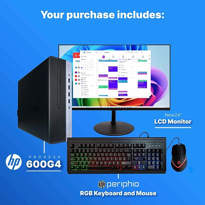 HP ProDesk Desktop Computer Including 24