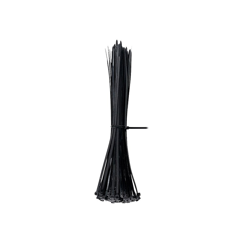 4XEM Cable Ties, 7.96" x 0.1", Black, 500/Pack (4X8ZIPTIE500B) image 1
