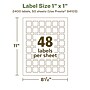Avery EcoFriendly Laser/Inkjet Square Multipurpose Labels, 1" x 1", White, 2400/Box (94103)~#|#~A2F2EC55-D199-4002-94F234DC9CAB1C18_sc7