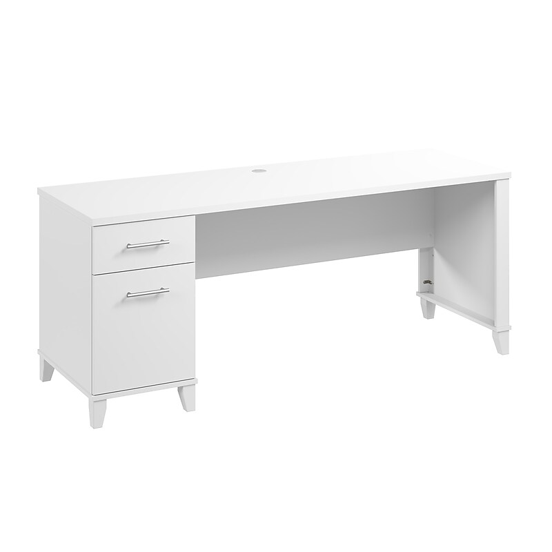 Bush Furniture Somerset 72"W Office Desk with Drawers, White (WC81972) image 1