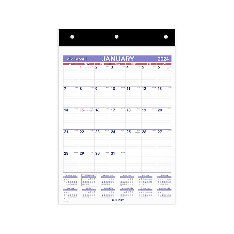 2024 AT-A-GLANCE 8" x 11" Monthly Wall Calendar (PM09RP-28-24) image 1