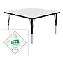 Correll Square Activity Table, 48" x 48", Height-Adjustable, Frosty White/Black (A4848DE-SQ-80)~#|#~A300A279-C3D4-4B2E-AF119B9620FC9870_sc7