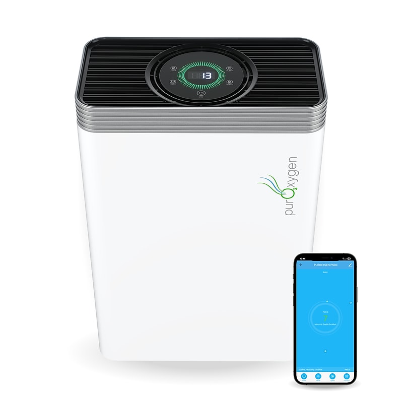 Treblab PUROXYGEN P500i HEPA Filter Air Purifier, 4-Speed, WiFi Enabled, White (P500I) image 1