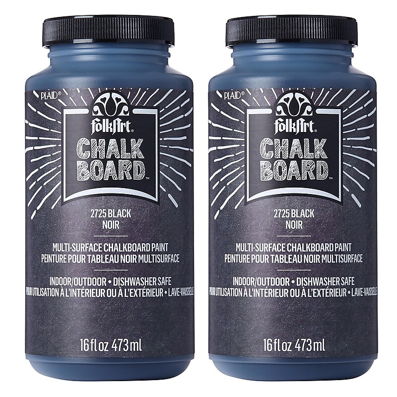 FolkArt Chalkboard Paint, 16oz., Black, 2/Pack (FLK2725-2) image 1
