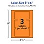 Avery Laser/Inkjet Multipurpose Rectangle Labels, 3" x 6", Bright Orange, 120/Pack (94249)~#|#~A30C1EF1-2F79-4C2C-9DD7B566D175DBFF_sc7