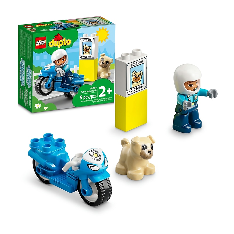 LEGO DUPLO Town Police Motorcycle, 5 Pieces (10967) image 1
