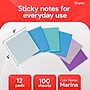 Staples Sticky Notes, 3" x 3", Marina Collection, 100 Sheets/Pad, 12 Pads/Pack (19758-US)~#|#~A3174A18-48F1-4EEC-9AD26F18BA8623EB_sc7