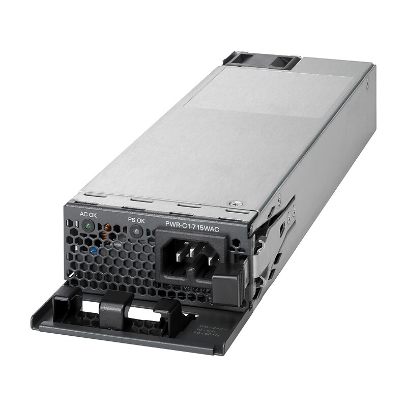 Cisco 715W 80 PLUS Platinum Plug-in Module Power Supply, Black/Gray (PWR-C1-715WAC-P=) image 1