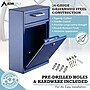 AdirOffice Steel Large Wall Mounted Drop Box Interoffice Mailbox, Key Lock, Blue (631-04-BLU-PKG)~#|#~A31BEB3E-2643-4EFC-A7D1FC81B4FB9C31_sc7