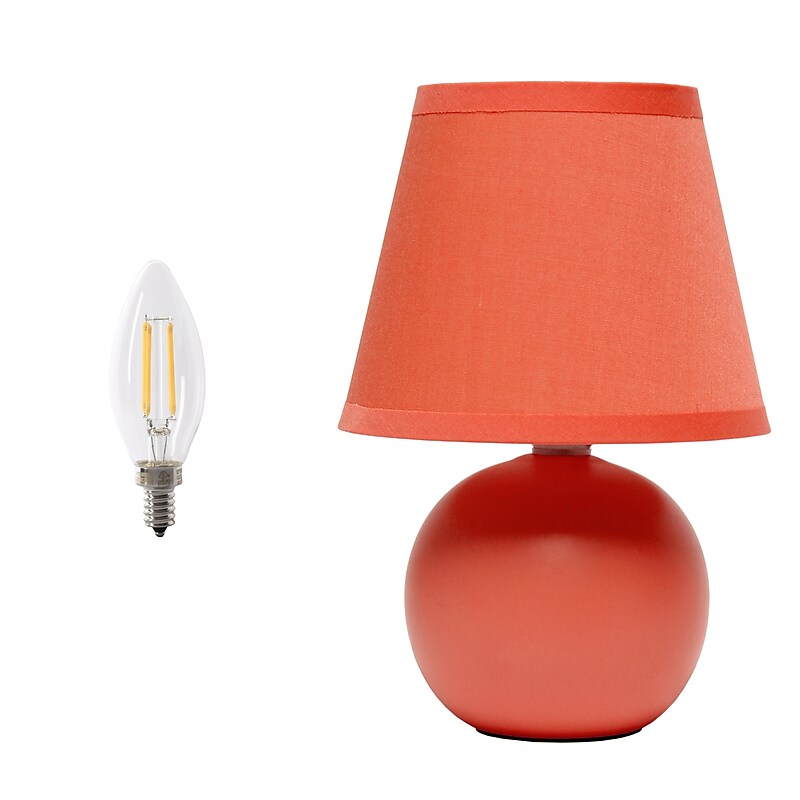 Simple Designs 8.66" LED Table Lamp, Orange (LT2008-ORG-LB) image 1