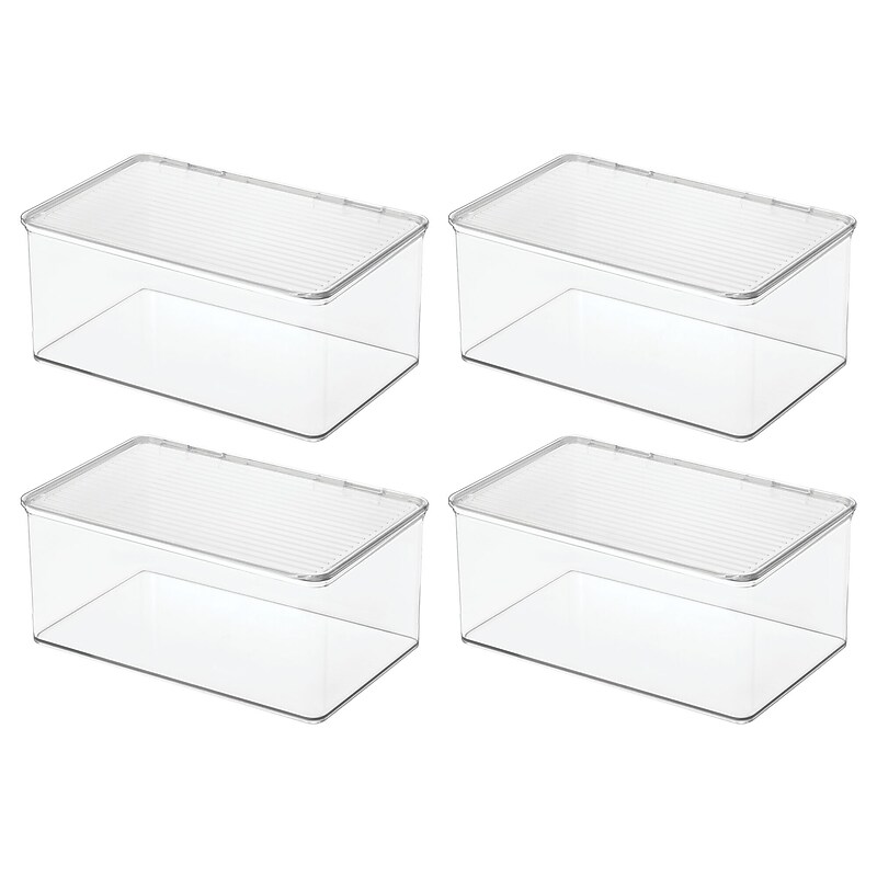 iDESIGN Hinged-Lid Organizers, Clear, 4/Set (27744M4) image 1