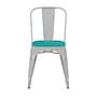 Flash Furniture Perry Indoor-Outdoor Stackable Chair, White with Mint Seat (CH31230WHPL1M)~#|#~A338D945-774B-4815-B25AB6FD6D8454C2_sc7