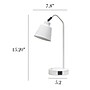 Simple Designs Sleek Essentials LED Desk Lamp, 16", with USB Ports, White (LD1071-WHT)~#|#~A33BDB7D-9E6A-471A-AD28738D9ED1126C_sc7