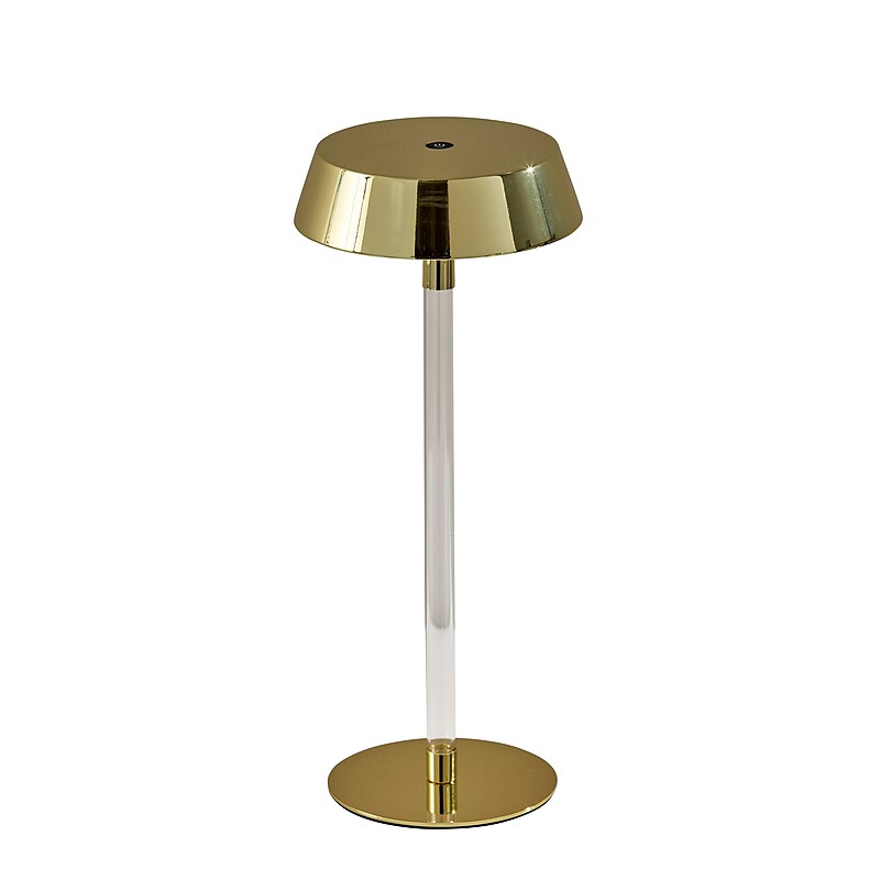 Adesso Orla 14.5" LED Table Lamp, Shiny Gold/Clear Acrylic (4100-04) image 1