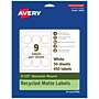 Avery EcoFriendly Laser/Inkjet Circle Multipurpose Labels, 2-1/2" Dia., White, 450/Box (94502)~#|#~A3424250-509A-4A31-8404FB5D40C4A992_sc7