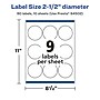 Avery Laser/Inkjet Round Multipurpose Labels, 2.5" Dia., Clear, 90 Labels/Pack (94502)~#|#~A348CF5E-E4C1-4A84-82588FD089DEAA96_sc7