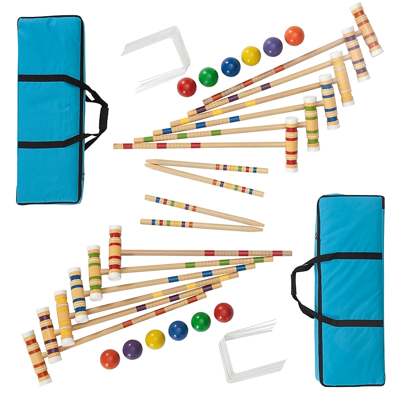 Hey! Play! Wood Croquet Set, Multicolored, 2/Pack 980-66D22-2) image 1