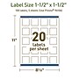 Avery Dissolvable Square Multipurpose Labels, 1.5" x 1.5", Off-white, 100/Pack (94106)~#|#~A34E99CC-CF6C-41BE-932E22C7CCF523F5_sc7