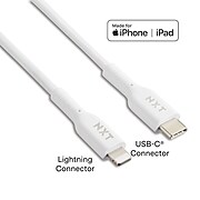 NXT Technologies™ 4 Ft. Braided USB-C to Lightning Cable for iPhone/iPad/iPod touch, White (LBA020-4WHST)