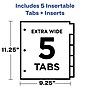 Avery Big Tab Insertable Plastic Dividers with Pocket, 5 Tabs, Multicolor Pastel (07714)~#|#~A355E96C-E989-45DC-A9EBCD4A25AF0220_sc7