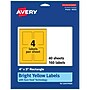 Avery Laser/Inkjet Rectangle Multipurpose Labels, 4" x 3", Bright Yellow, 160/Pack (94252)~#|#~A35BFA31-95B4-4F9A-BBDFFE20899495DD_sc7
