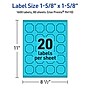 Avery Scalloped Decorative Edge Multipurpose Labels, 1-5/8" x 1-5/8", Bright Blue, 1600/Box (94110)~#|#~A35E1B48-F44E-4A24-A13DAF346F1604DE_sc7